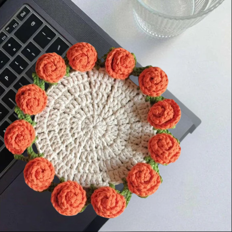Bloomknits™ Rose Mug Coaster