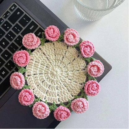 Bloomknits™ Rose Mug Coaster