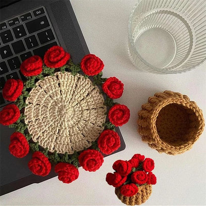 Bloomknits™ Rose Mug Coaster